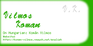 vilmos koman business card